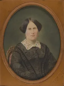 Portrait of a Seated, Unidentified Older Woman, about 1855. Creator: Gurney & Fredricks