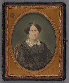 Portrait of a Seated, Unidentified Older Woman, about 1855. Creator: Gurney & Fredricks