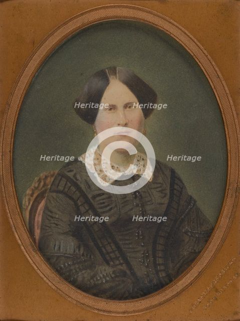 Portrait of a Seated, Unidentified Older Woman, about 1855. Creator: Gurney & Fredricks.