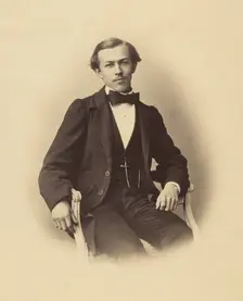 Portrait of a Seated Young Man, about 1858. Creator: Gustave Le Gray