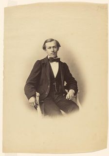 Portrait of a Seated Young Man, about 1858. Creator: Gustave Le Gray