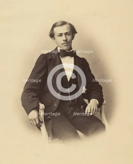 Portrait of a Seated Young Man, about 1858. Creator: Gustave Le Gray.