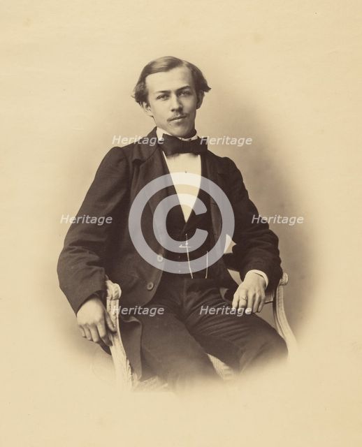 Portrait of a Seated Young Man, about 1858. Creator: Gustave Le Gray.