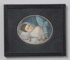 Portrait of a sick girl lying in bed, 1800-1809. Creator: George Nikolaus Ritter
