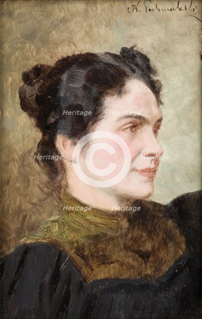 Portrait of a Smiling Lady, 1885. Creator: Kazimierz Pochwalski.