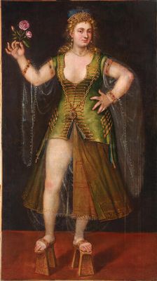 Portrait of a Sultana in Ottoman wooden shoes, 16th century. Creator: Anonymous ()