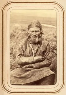 Portrait of Amund Persson (Menlös) Hunsi, 64 years old, Tuorpon Sami village, 1868. Creator: Lotten von Duben