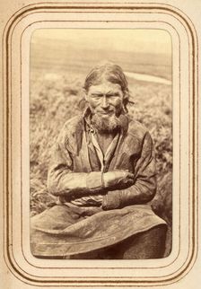 Portrait of Amund Persson (Menlös) Hunsi, 64 years old, Tuorpon Sami village, 1868. Creator: Lotten von Duben