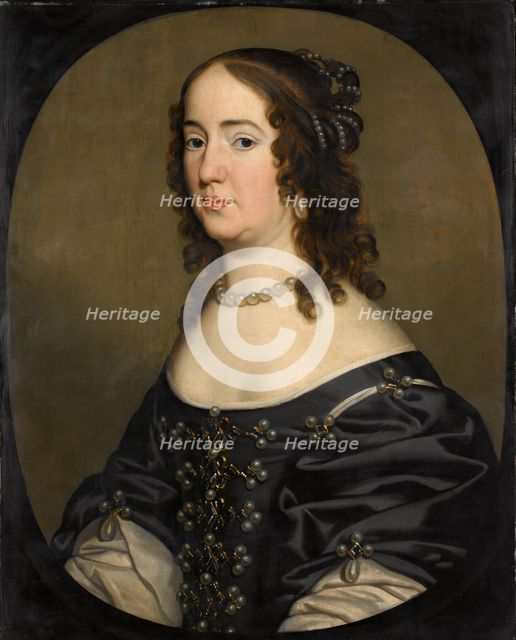 Portrait of Amalia van Solms (1602-75), in or after c.1651. Creator: Workshop of Gerard van Honthorst.