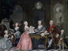 Portrait of Ambassador P.G. Chernyshev with Family, 1750. Creator: David Luders