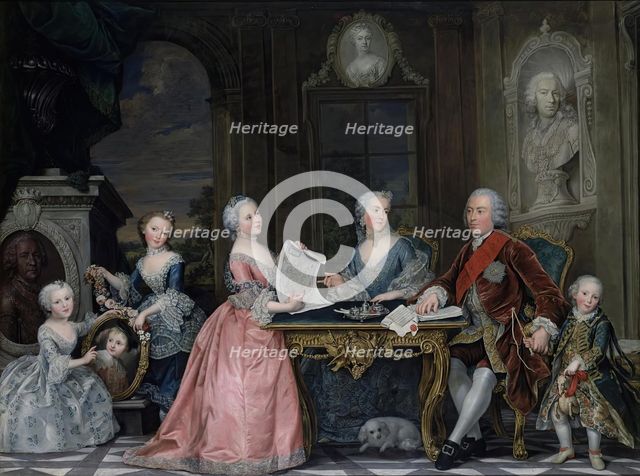 Portrait of Ambassador P.G. Chernyshev with Family, 1750. Creator: David Luders.