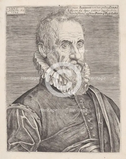 Portrait of Ambroise Paré, the King's surgeon, 1582. Creator: Etienne Delaune.