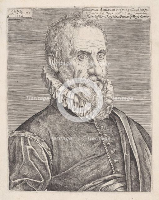 Portrait of Ambroise Paré, the King's surgeon, 1582. Creator: Etienne Delaune.