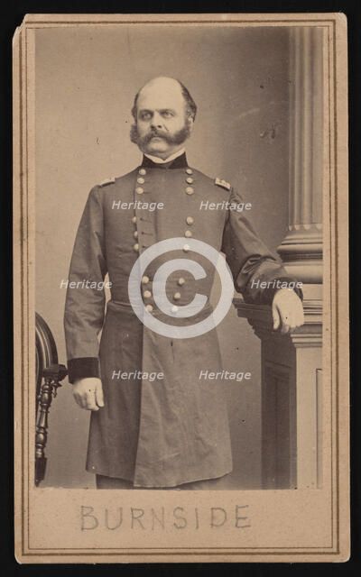 Portrait of Ambrose Everett Burnside (1824-1881), Circa 1860s. Creator: Brady's National Photographic Portrait Galleries.
