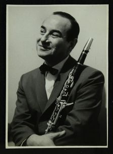Portrait of American clarinetist Peanuts Hucko, 1950s. Creator: Denis Williams