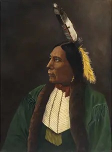 Portrait of an American Indian, ca. 1900. Creator: Unknown
