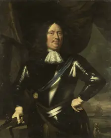 Portrait of an Admiral, possibly Adriaen Banckert, Vice-Admiral of Zeeland, c.1670. Creator: Anon
