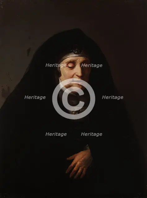Portrait of an aged woman in oriental costume, 1729-1739. Creator: Jan Lievens.