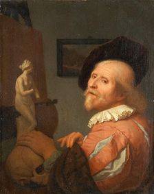 Portrait of an Artist in His Studio, c1670-1675. Creator: Godfried Schalcken