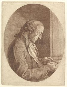 Portrait of an Artist Sketching a Portrait Miniature, 1799. Creator: Franz Jakob Josef Ignatz von Predl