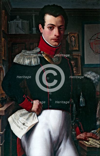 Portrait of an architect in the uniform of an officer of the National Guard, 1829. Creator: Constant Misbach.