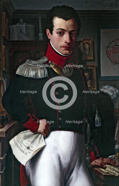 Portrait of an architect in the uniform of an officer of the National Guard, 1829. Creator: Constant Misbach.