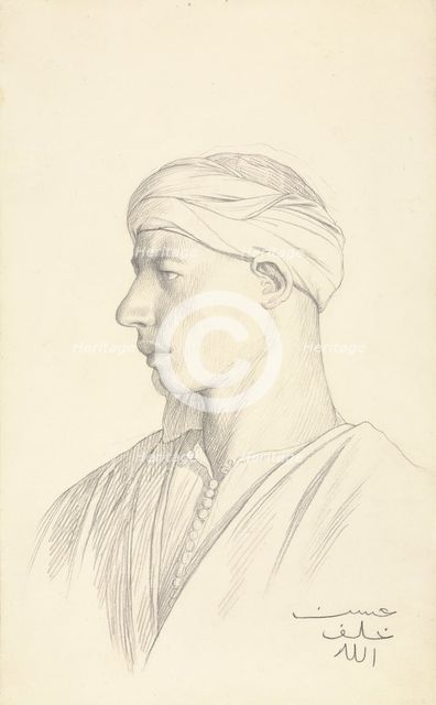 Portrait of an Egyptian Fellah, about 1856. Creator: Jean-Leon Gerome.