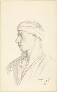 Portrait of an Egyptian Fellah, about 1856. Creator: Jean-Leon Gerome