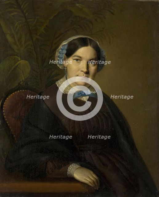 Portrait of an Elderly Woman, 1850. Creator: Konstantin Trutovsky.