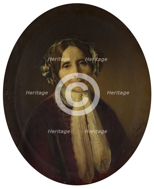 Portrait of an Elderly Woman, 1850. Creator: Vital Jean De Gronckel.