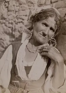 Portrait of an elderly woman, Taormina, Sicily, c1890s. Creator: Count Wilhelm von Gloeden