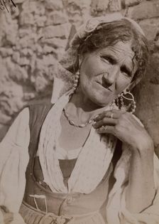 Portrait of an elderly woman, Taormina, Sicily, c1890s. Creator: Count Wilhelm von Gloeden