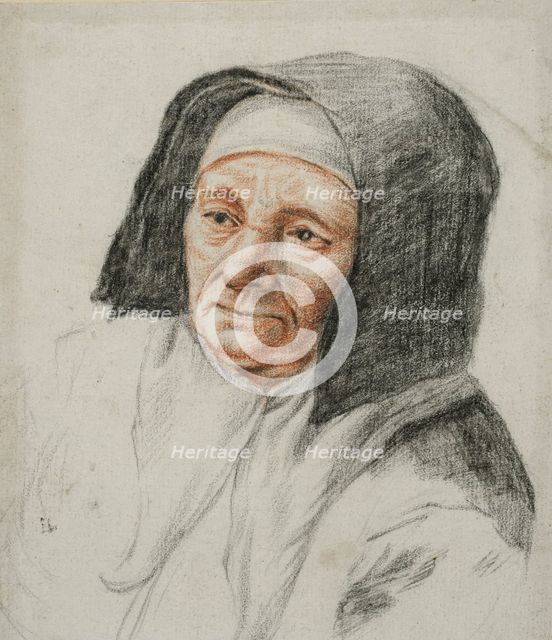 Portrait of an elderly woman, unknown date. Creator: Anon.