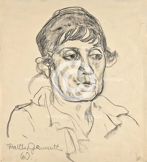 Portrait of an elderly lady, 1960. Creator: Walther Gamerith.