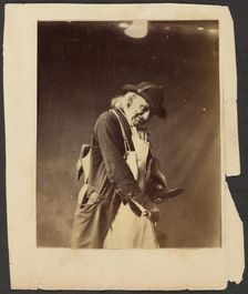 Portrait of an Elderly Man in Hat Holding Some Tools, about 1863-1864. Creator: Oscar Gustav Rejlander