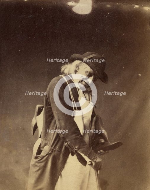 Portrait of an Elderly Man in Hat Holding Some Tools, about 1863-1864. Creator: Oscar Gustav Rejlander.