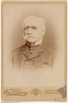 Portrait of an elderly man with a white moustache, with initial W.B.S., printed in vignette... 1891. Creator: William Foss Shorey