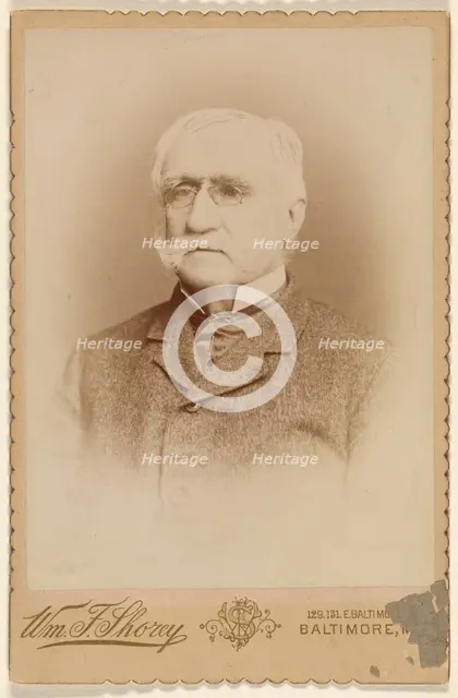 Portrait of an elderly man with a white moustache, with initial W.B.S., printed in vignette... 1891. Creator: William Foss Shorey.