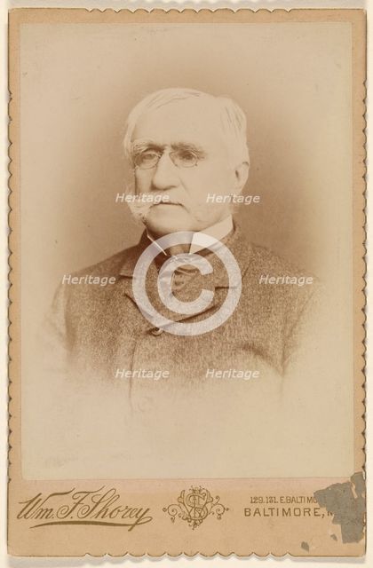 Portrait of an elderly man with a white moustache, with initial W.B.S., printed in vignette... 1891. Creator: William Foss Shorey.