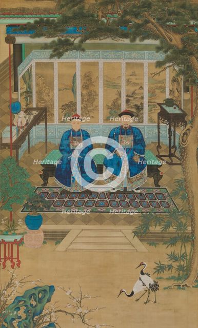 Portrait of an imperial censor and his wife, late 18th-early 19th century. Creator: Unknown.