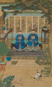Portrait of an imperial censor and his wife, late 18th-early 19th century. Creator: Unknown