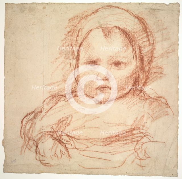Portrait of an Infant, 1800s-1900s. Creator: Henri Cros (French, 1840-1907).