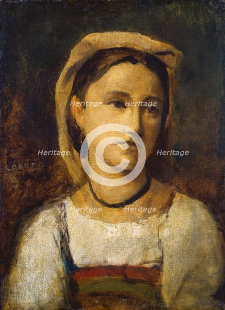 Portrait of an Italian Girl, 1870. Creator: Jean-Baptiste-Camille Corot.
