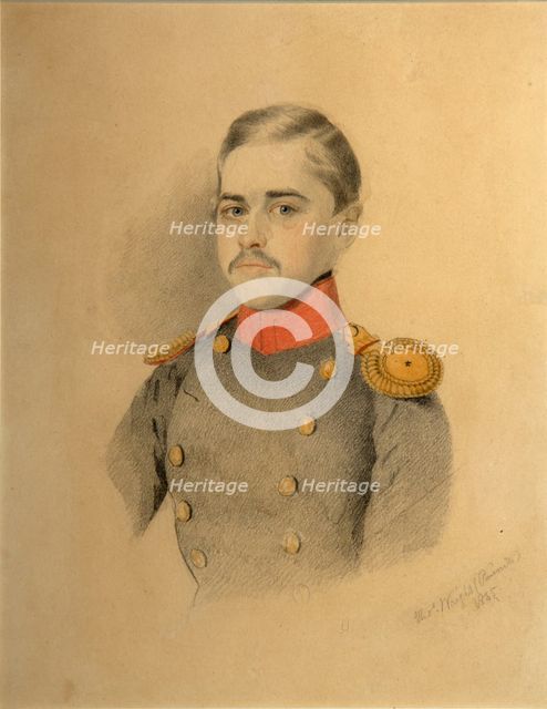 Portrait of an Officer fom the Rehbinder Family (Nikolai Rehbinder?), 1845. Artist: Wright, Thomas (1792-1849)