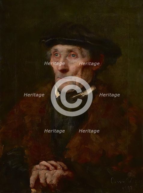 Portrait of an old man, 1893. Creator: Klementine von Wagner.