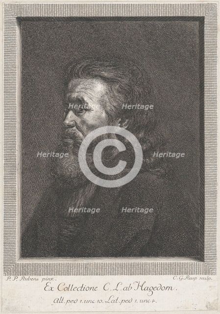 Portrait of an old man with a beard, ca. 1767-1807. Creator: Carl Gottlieb Rasp.