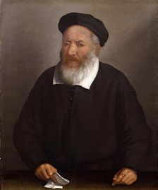Portrait of an old man with a beret, 1575-1579. Creator: Moroni, Giovan Battista (1520/25-1578)