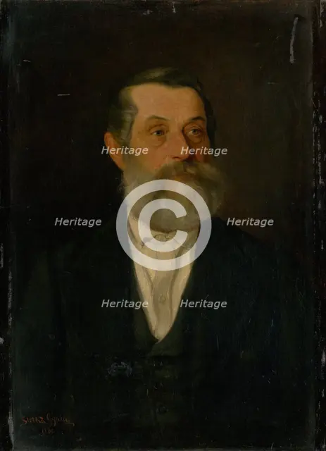 Portrait of an old man with grey beard, 1880. Creator: Gyula Stetka.