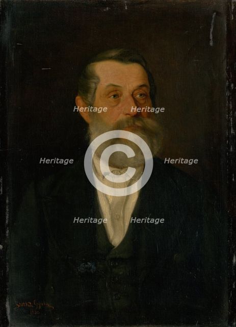 Portrait of an old man with grey beard, 1880. Creator: Gyula Stetka.