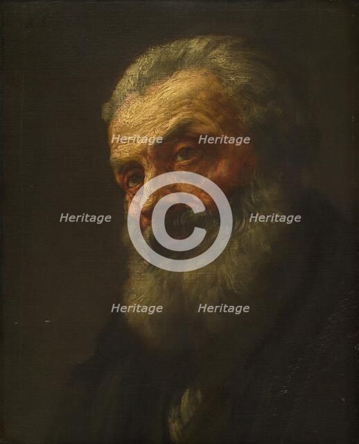Portrait of an Old Man, late 19th-early 20th century. Creator: Alphonse Legros.